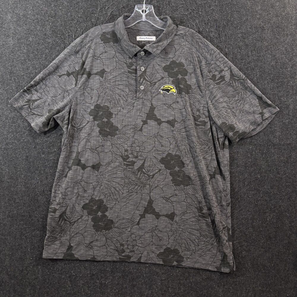 Southern Miss Golden Eagles Polo Shirt Men's XXL Gray Tommy Bahama Hawaiian